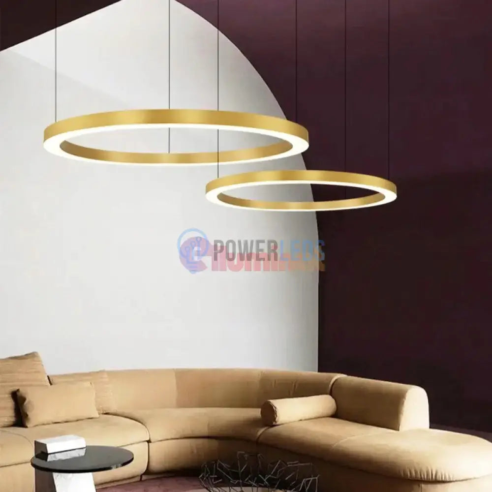 Lustra LED Suspendata TULLIO 60cm Gold 1 Segment Echivalent 300W powerleds.ro