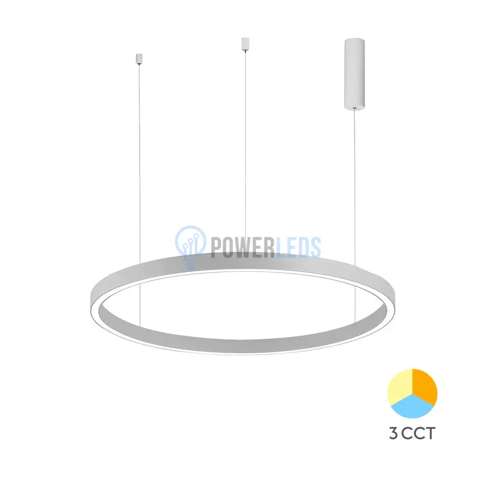 Lustra LED Suspendata TULLIO 60cm White 1 Segment Echivalent 300W powerleds.ro