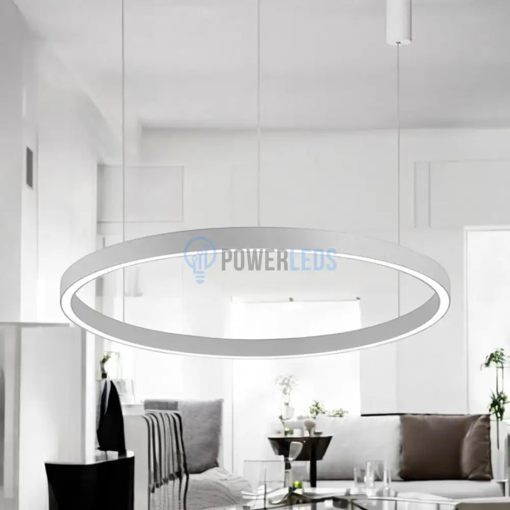 Lustra LED Suspendata TULLIO 60cm White 1 Segment Echivalent 300W powerleds.ro
