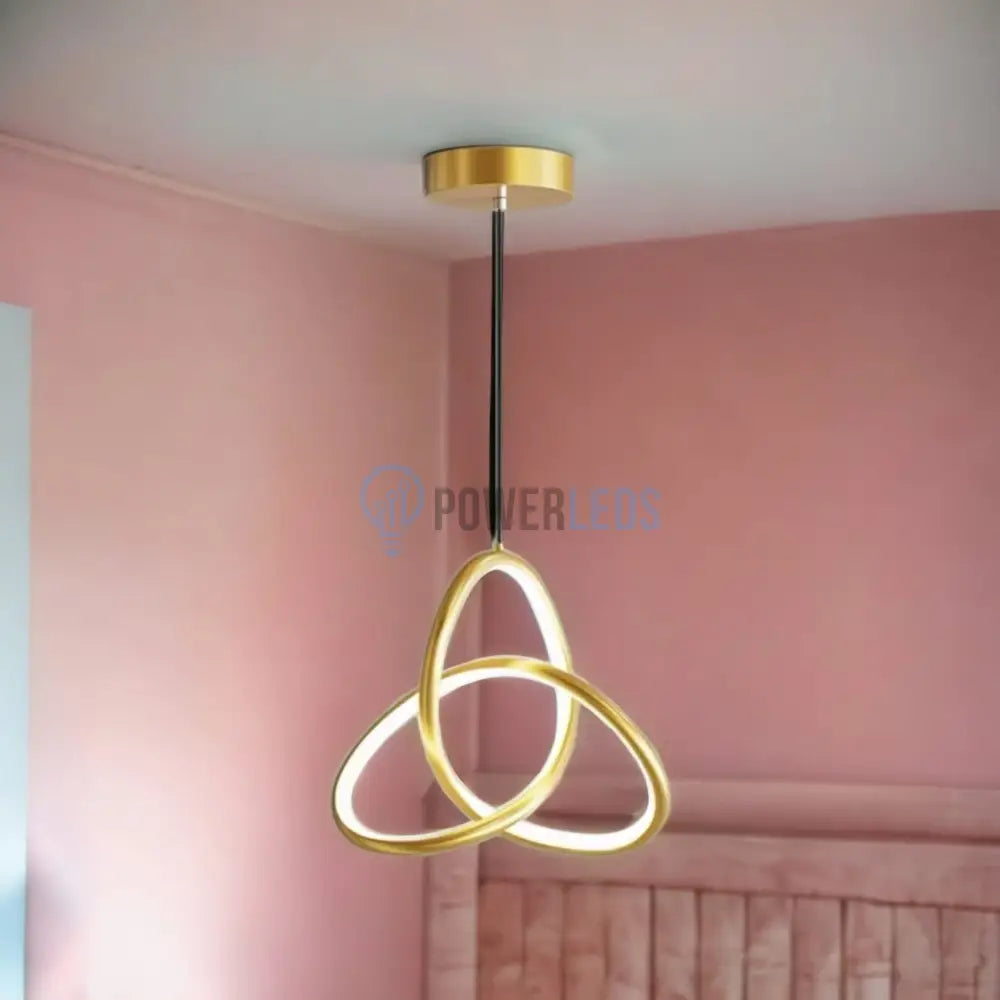 Lustra Led Suspendata 20W Tworings Gold 3 Functii Led Ceiling Light
