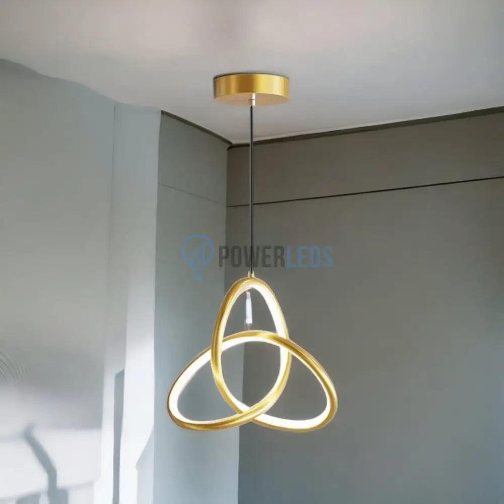Lustra Led Suspendata 20W Tworings Gold 3 Functii Led Ceiling Light