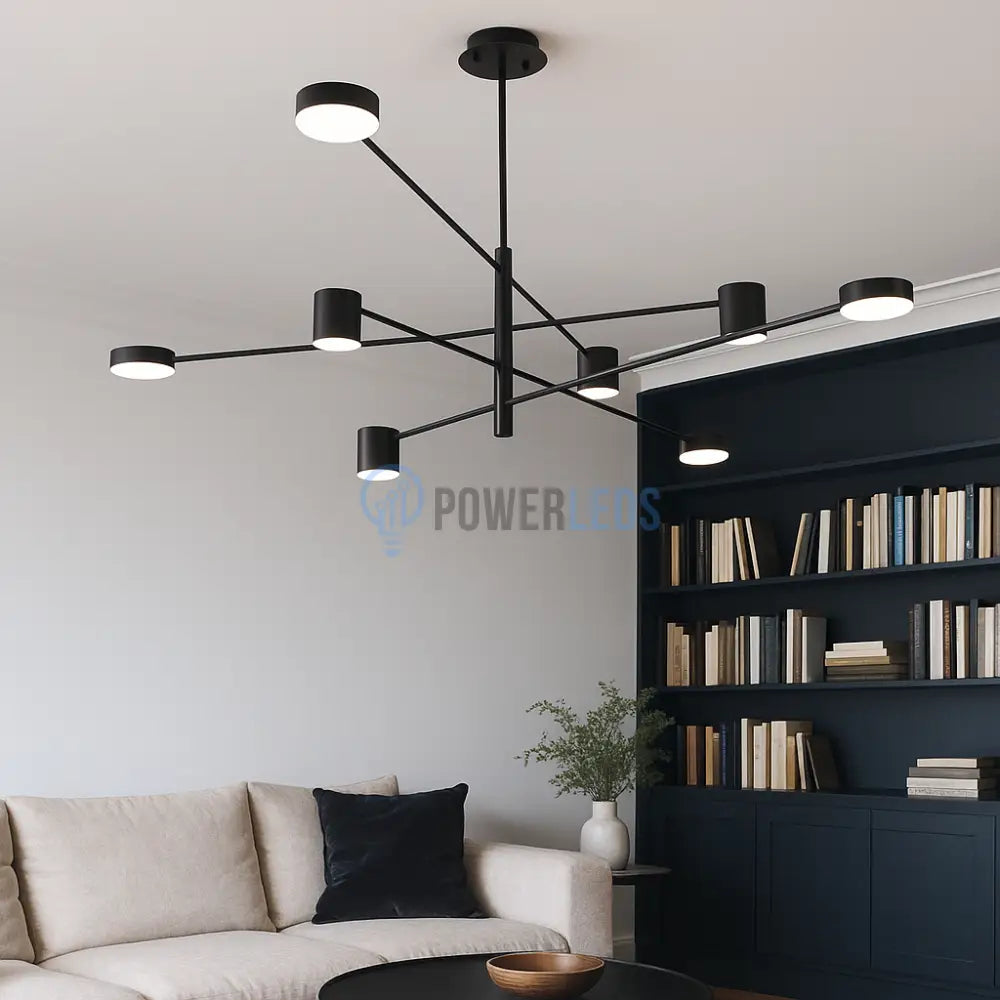 Lustra LED Suspendata Zeyra Black Echivalent 1000W Telecomanda Lighting Fixtures