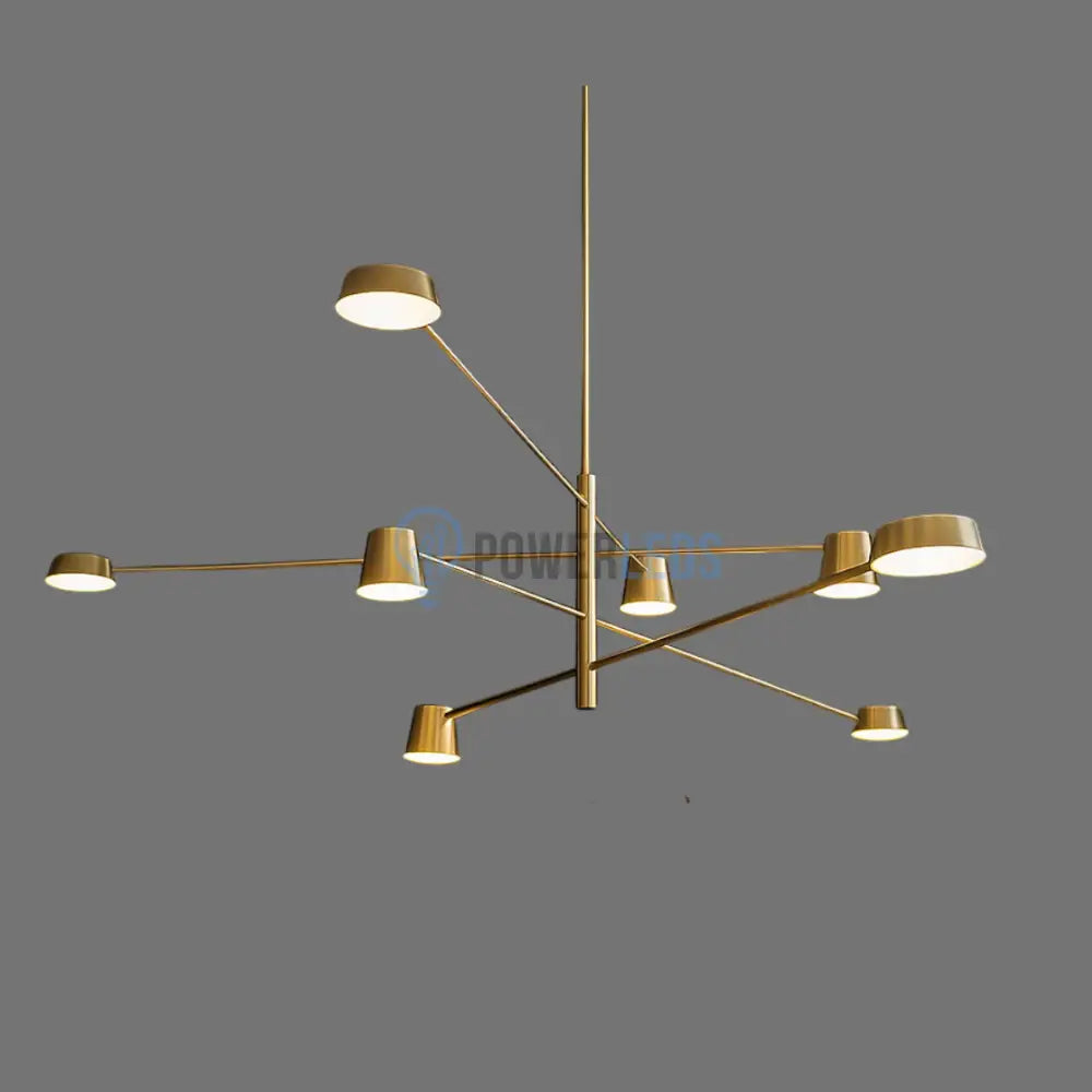 Lustra LED Suspendata Zeyra Gold Echivalent 1000W Telecomanda Lighting Fixtures