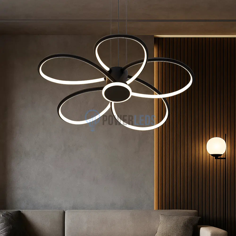 Lustra LED Suspendata ZUVY Black Echivalent 1400W NEAGRA Lighting Fixtures