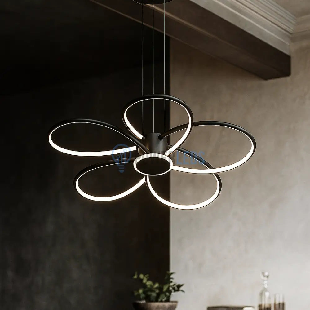 Lustra LED Suspendata ZUVY Black Echivalent 1400W NEAGRA Lighting Fixtures