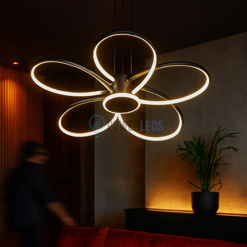 Lustra LED Suspendata ZUVY Black Echivalent 1400W NEAGRA Lighting Fixtures