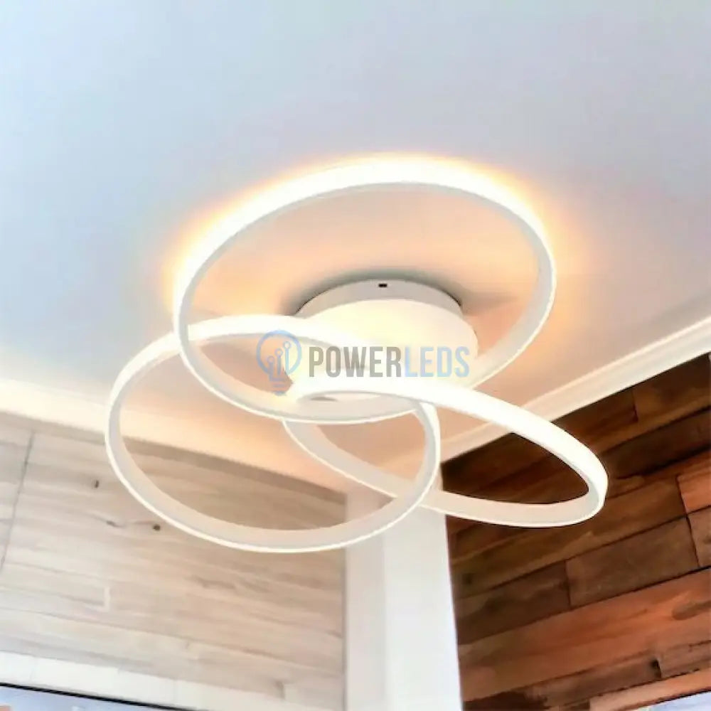 Lustra Led Three Rings White Echivalent 400W Cu Telecomanda Lighting Fixtures