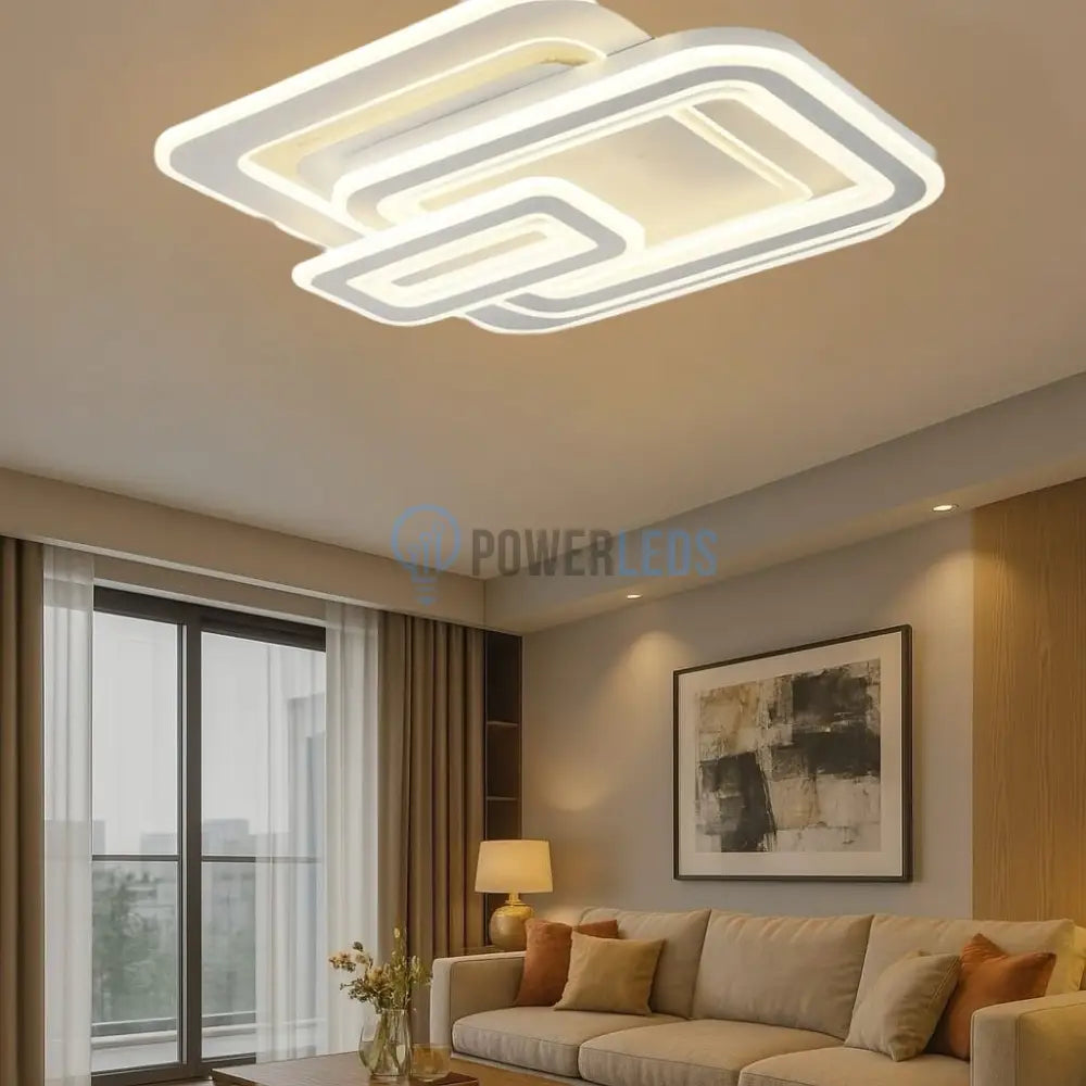 Lustra LED TORKA Square 3 Functii Echivalent 670W Telecomanda ALBA / SQUARE DESIGN / 53CM Lighting Fixtures