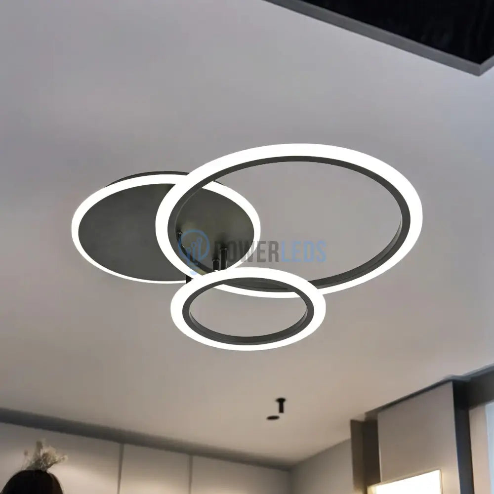 Lustra Led Two Black Circle Design Telecomanda Echivalent 400W Lighting Fixtures