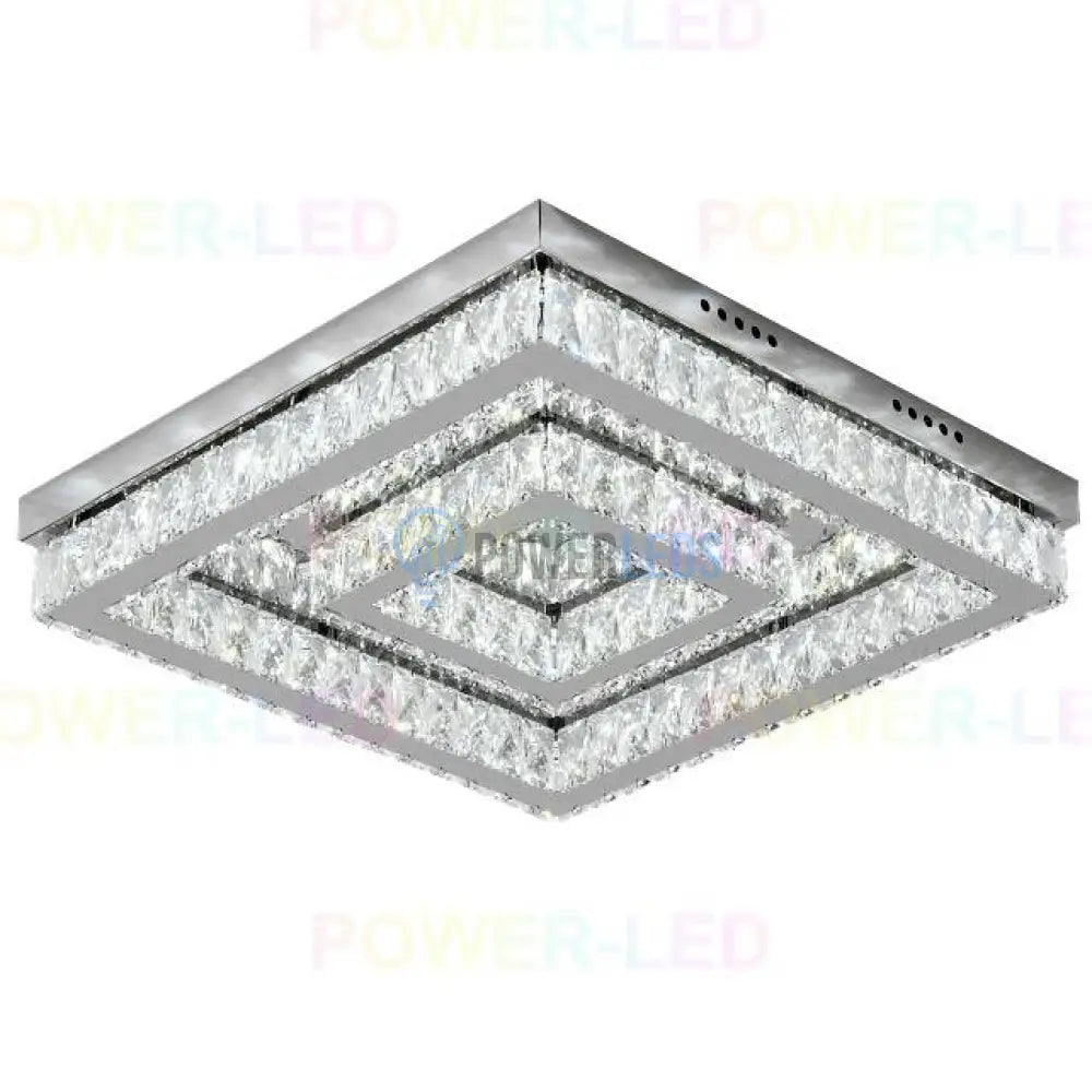 Lustra Led 112W Two Square Cristal Telecomanda Chandeliers Crystal