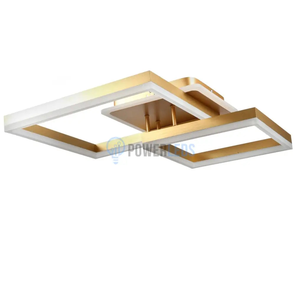 Lustra Led Two Square Gold Echivalent 600W Telecomanda Lighting Fixtures