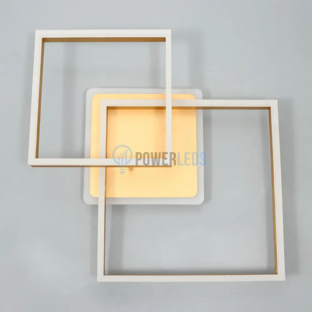 Lustra Led Two Square Gold Echivalent 600W Telecomanda Lighting Fixtures