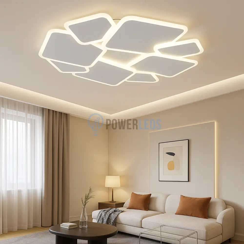Lustra LED VERRA Squares 3 Functii Echivalent 670W Telecomanda ALBA / MINIMALIST DESIGN / 50CM Lighting Fixtures
