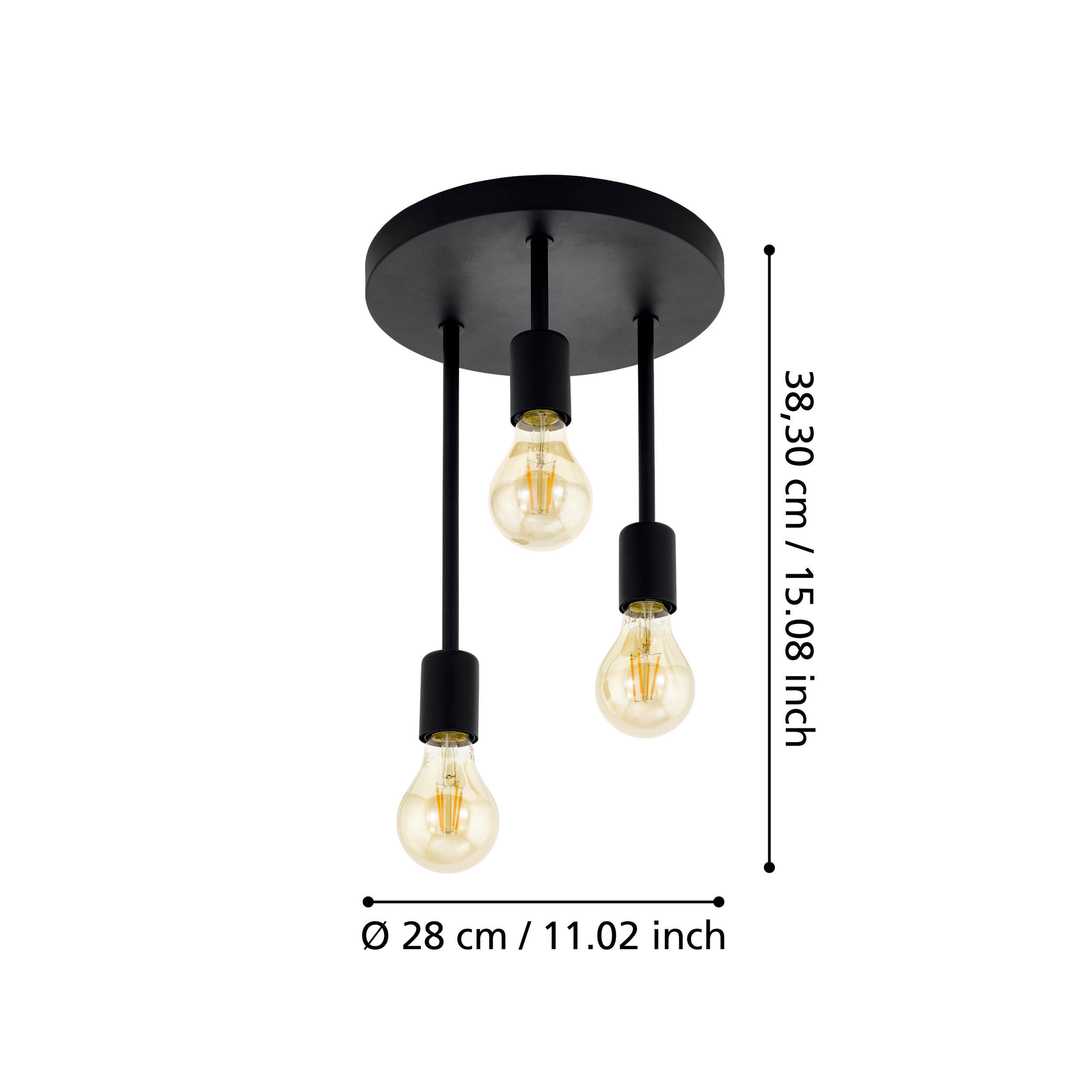 Lustra Vintage WILMCOTE 3xE27 Black 43126