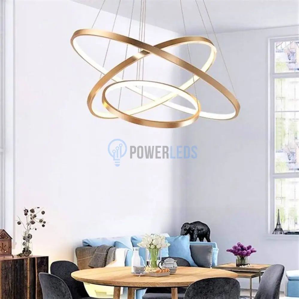 Lustra Led 154W Wonder Gold 3 Segmente Telecomanda Lighting Fixtures