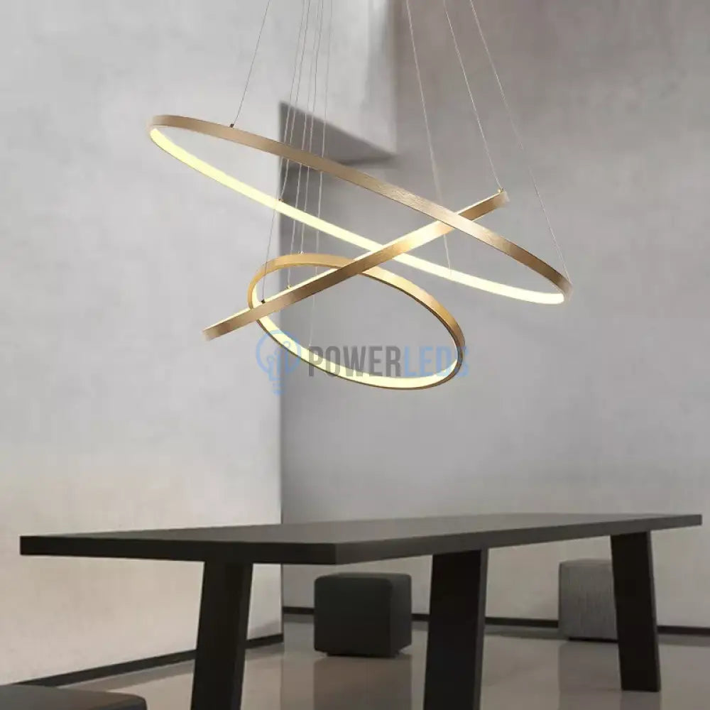 Lustra Led 154W Wonder Gold 3 Segmente Telecomanda Lighting Fixtures