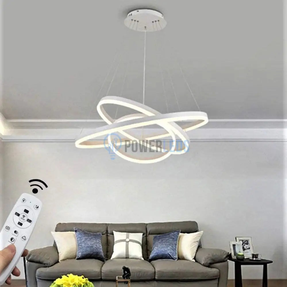 Lustra Led 154W Wonderland Alba 3 Segmente Telecomanda Lighting Fixtures