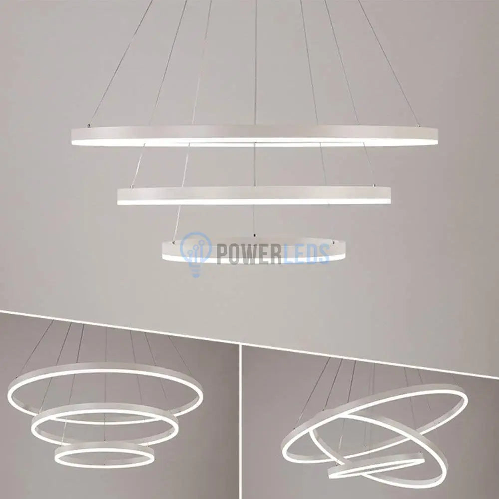 Lustra Led 154W Wonderland Alba 3 Segmente Telecomanda Lighting Fixtures