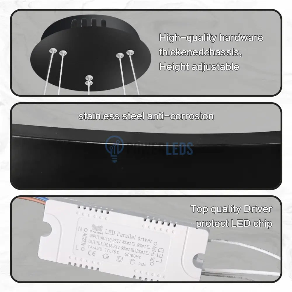 Lustra Led Wonderland Black 2 Segmente Echivalent 400W Lighting Fixtures