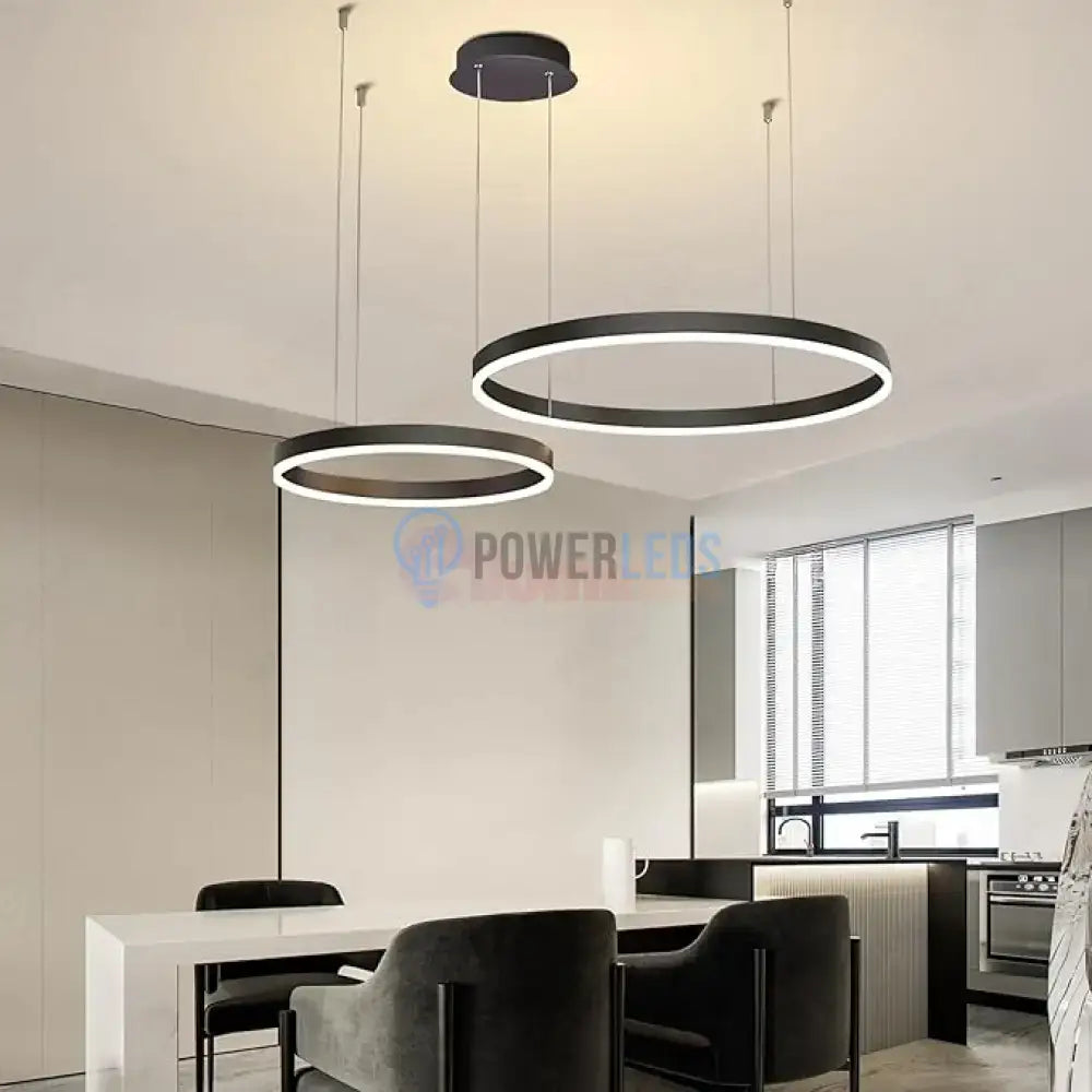 Lustra LED WONDERLAND Black 2 Segmente Mobile Echivalent 500W Telecomanda NEAGRA / SUSPENDATE / 60CM Lighting Fixtures