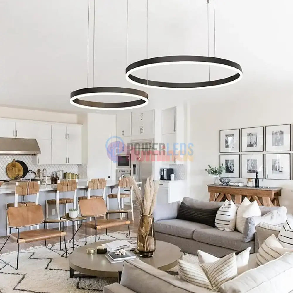 Lustra LED WONDERLAND Black 2 Segmente Mobile Echivalent 500W Telecomanda NEAGRA / SUSPENDATE / 60CM Lighting Fixtures