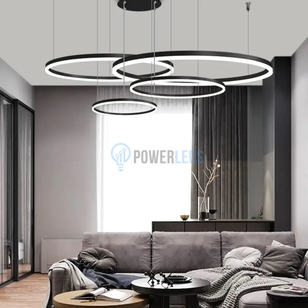 Lustra Led Wonderland Black 4 Segmente Mobile Echivalent 800W Chandeliers