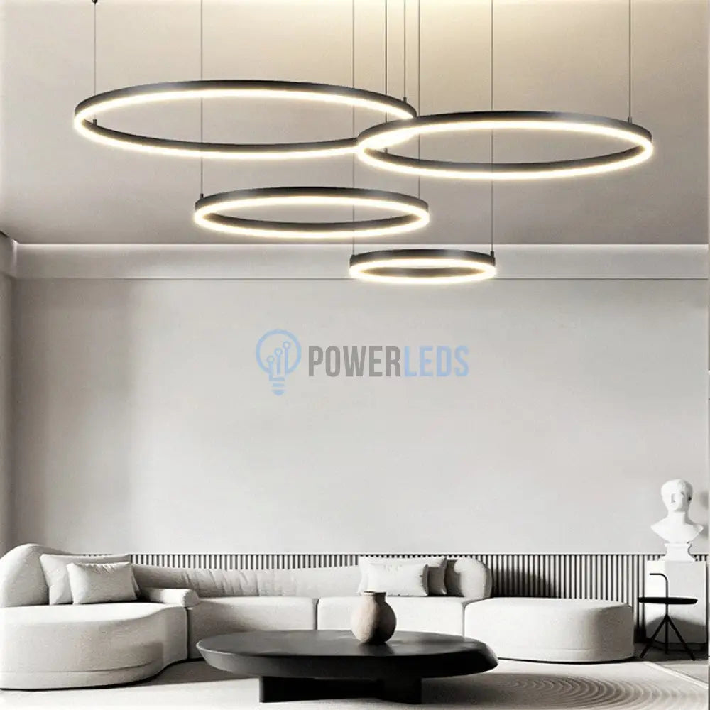 Lustra Led 226W Wonderland Black 4 Segmente Mobile Telecomanda Chandeliers