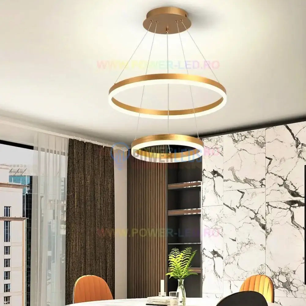 Lustra Led Wonderland Gold 2 Segmente Echivalent 400W Lighting Fixtures