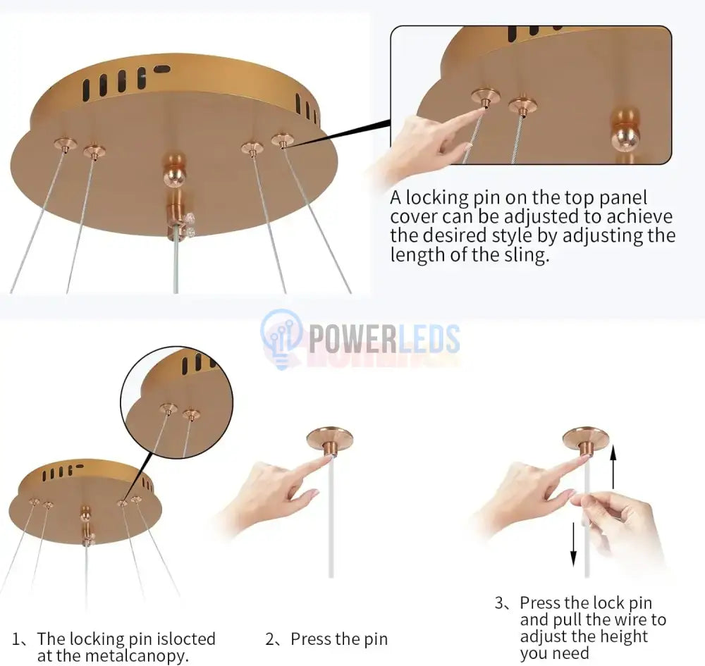 Lustra Led Wonderland Gold 2 Segmente Echivalent 400W Lighting Fixtures
