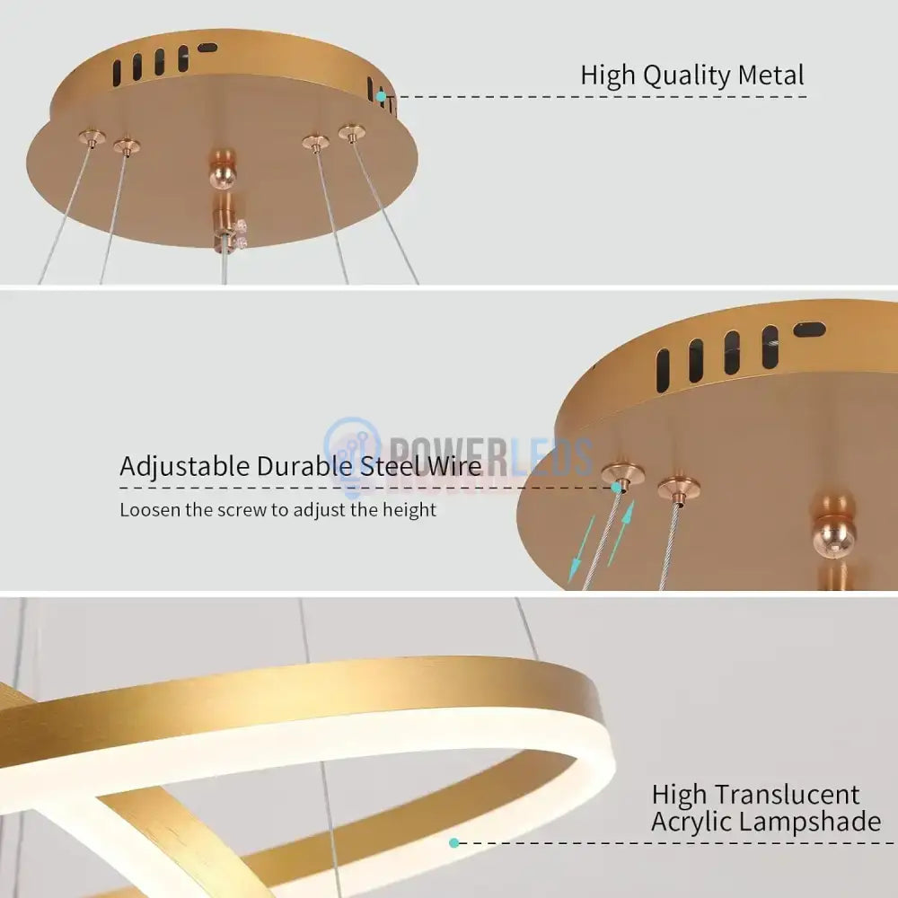 Lustra Led Wonderland Gold 2 Segmente Echivalent 400W Lighting Fixtures