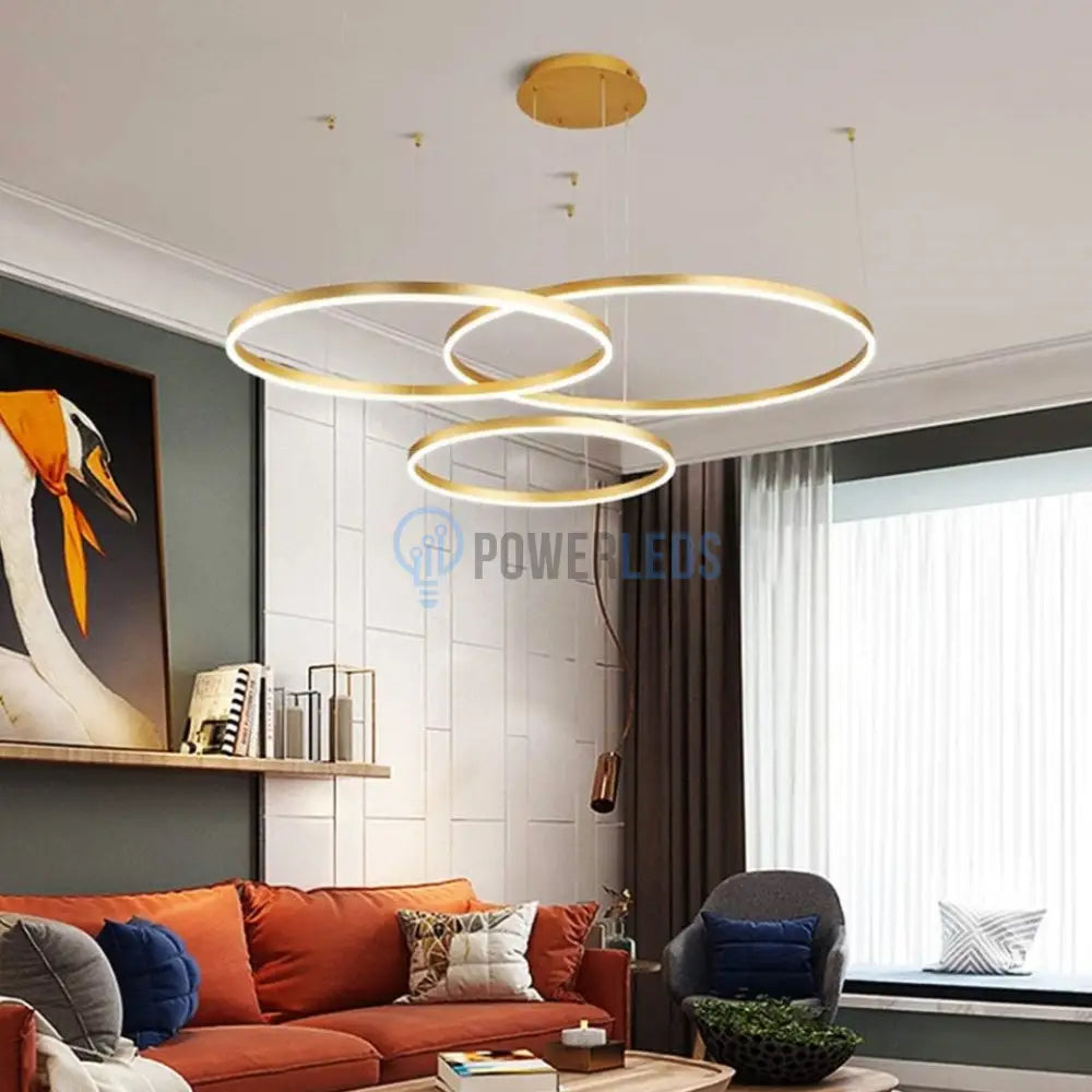 Lustra Led Wonderland Gold 3 Segmente Mobile Telecomanda - 30 + 40 + 60Cm Chandeliers