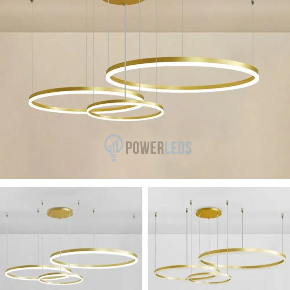 Lustra Led Wonderland Gold 3 Segmente Mobile Telecomanda - 30 + 40 + 60Cm Chandeliers