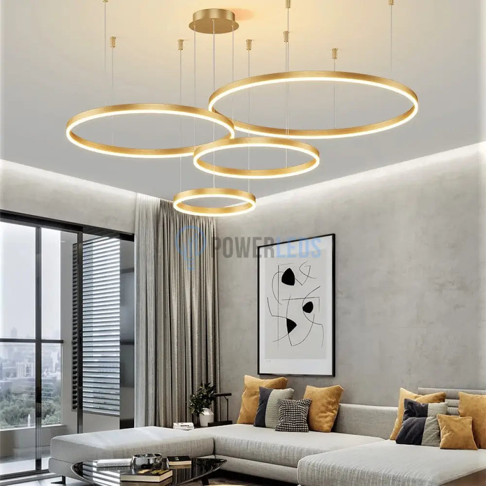 Lustra Led 226W Wonderland Gold 4 Segmente Mobile Telecomanda Lighting Fixtures
