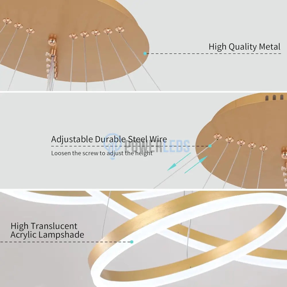 Lustra LED WONDERLAND Gold 5 Segmente Echivalent 1200W Telecomanda AURIE / SUSPENDATE Chandeliers