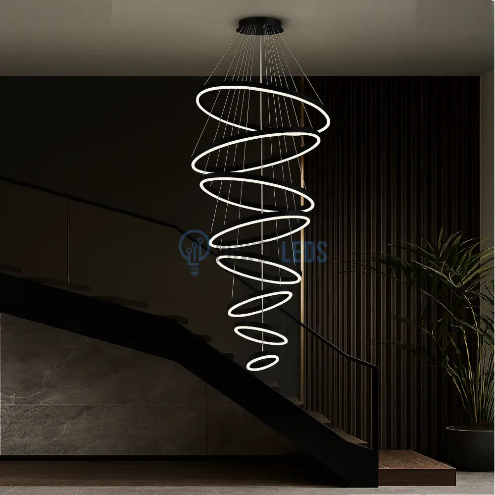 Lustra LED WONDERLAND Luxury Black 8 Segmente Echivalent 3000W powerleds.ro