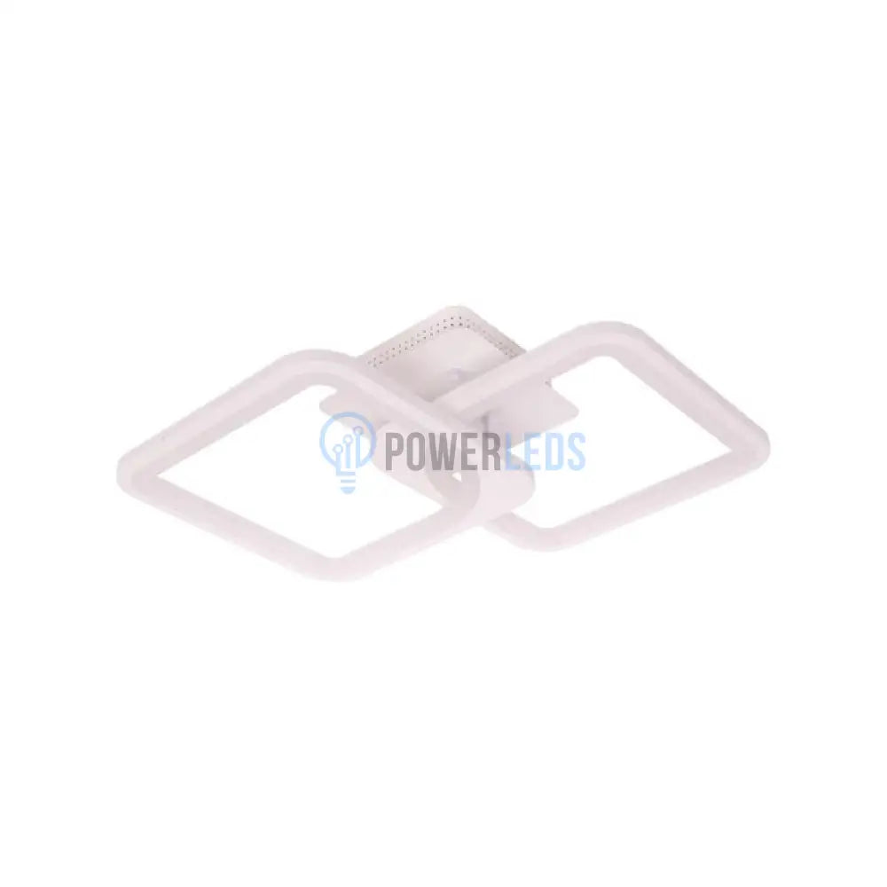 Lustra Led 1 + 1 Square Design Alb Echivalent 300W Telecomanda Lighting Fixtures