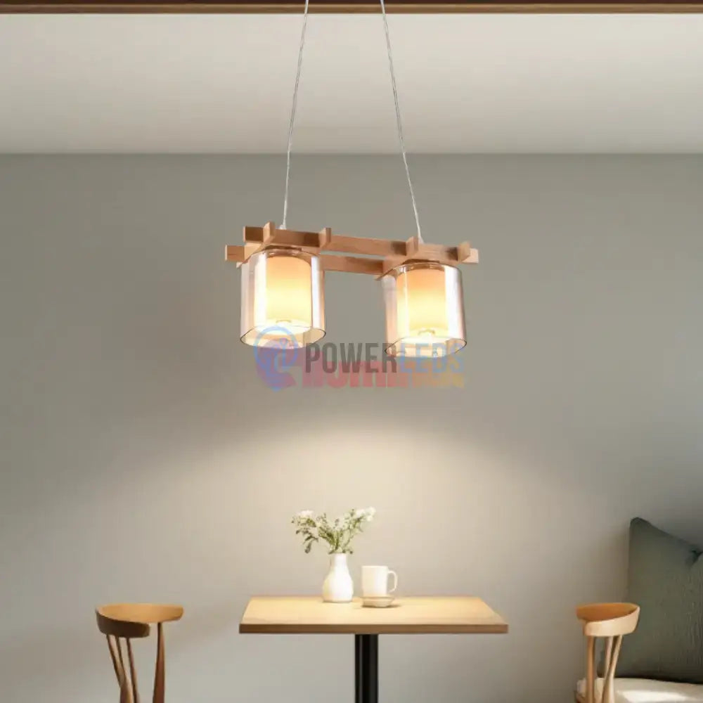 Lustra Lemn 2xE27 NovaWood HY-C5120/2LEMN powerleds.ro