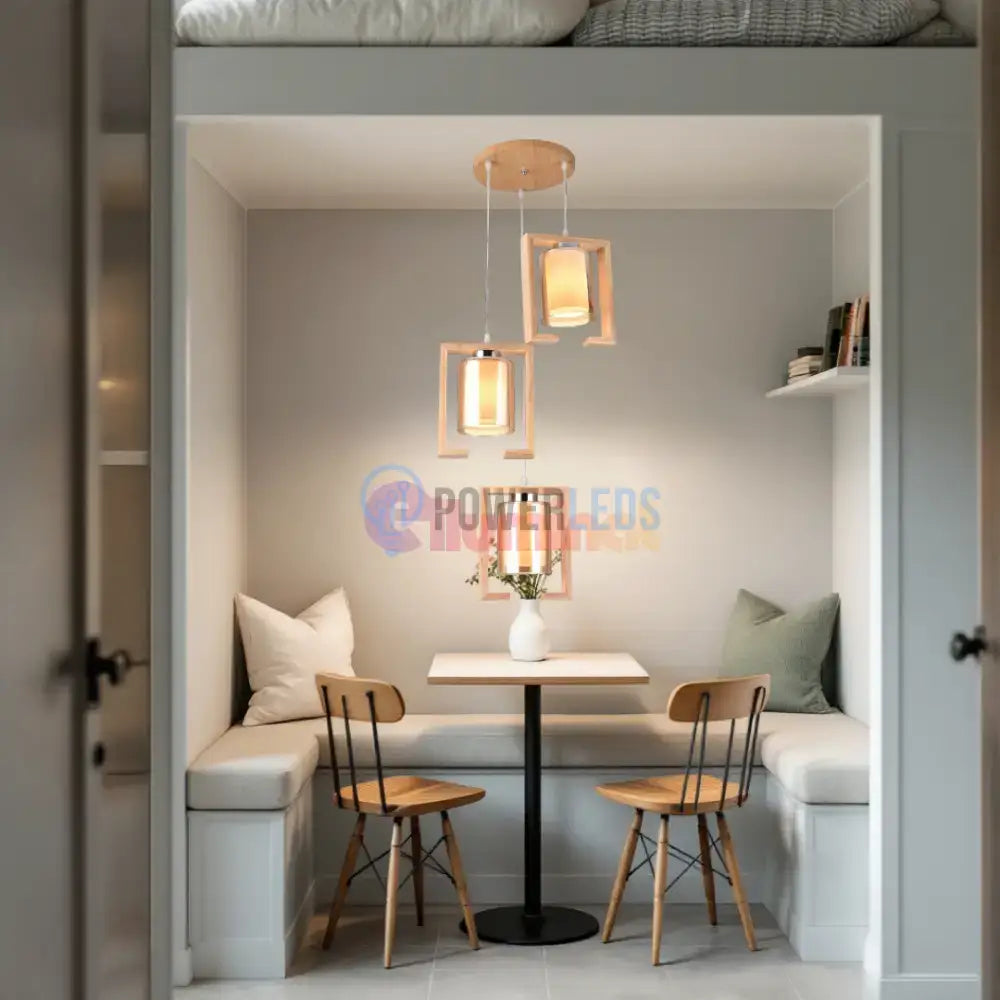 Lustra Lemn 3xE27 NovaWood - HY-C6673/3LEMN powerleds.ro