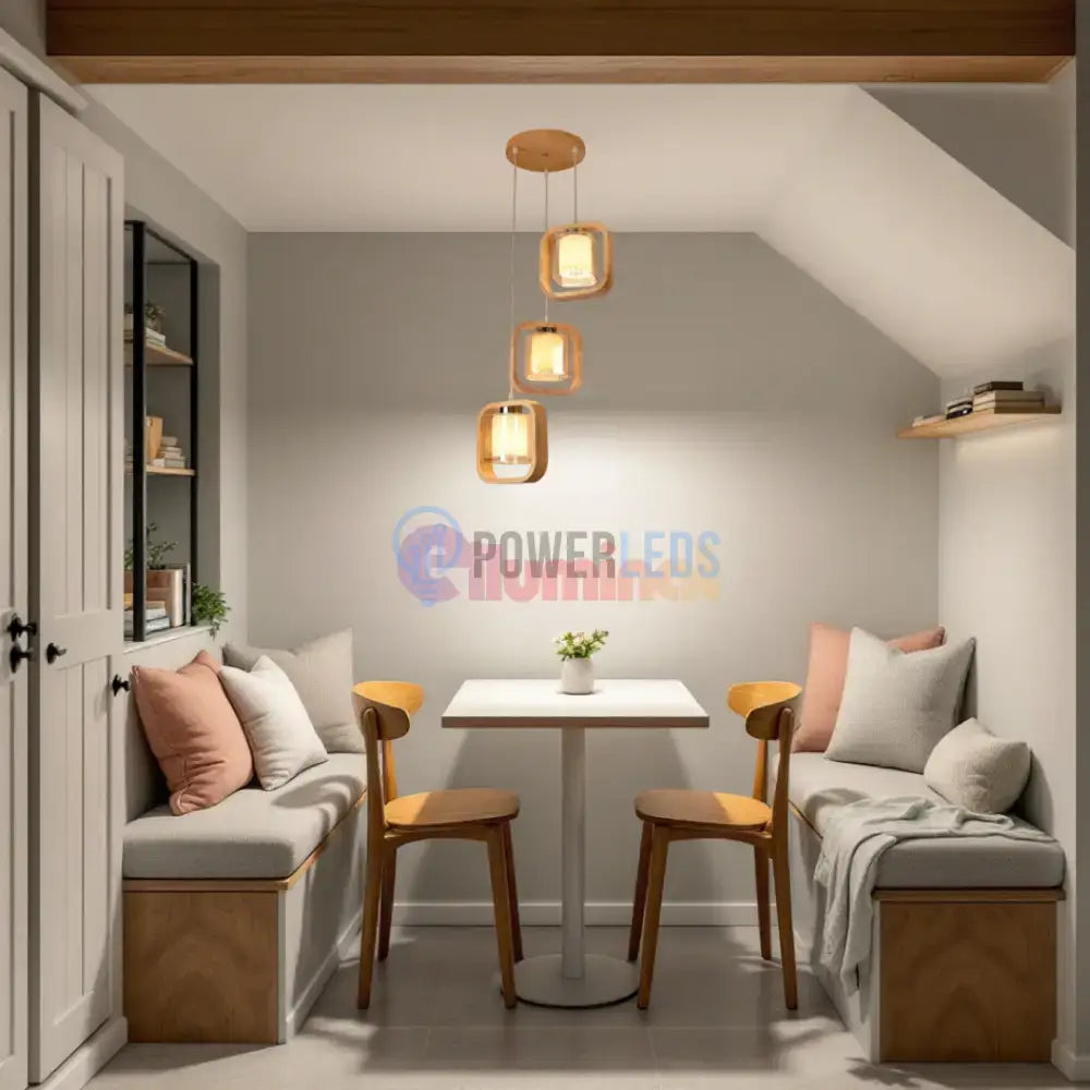 Lustra Lemn 3xE27 NovaWood - HY-C5111/3LEMN powerleds.ro