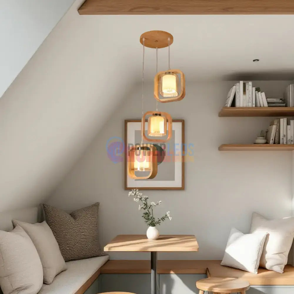 Lustra Lemn 3xE27 NovaWood - HY-C5111/3LEMN powerleds.ro