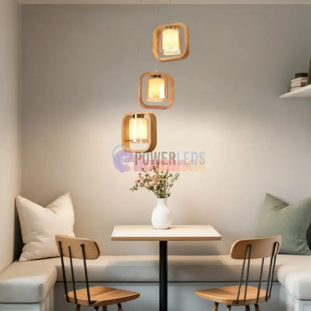 Lustra Lemn 3xE27 NovaWood - HY-C5111/3LEMN powerleds.ro