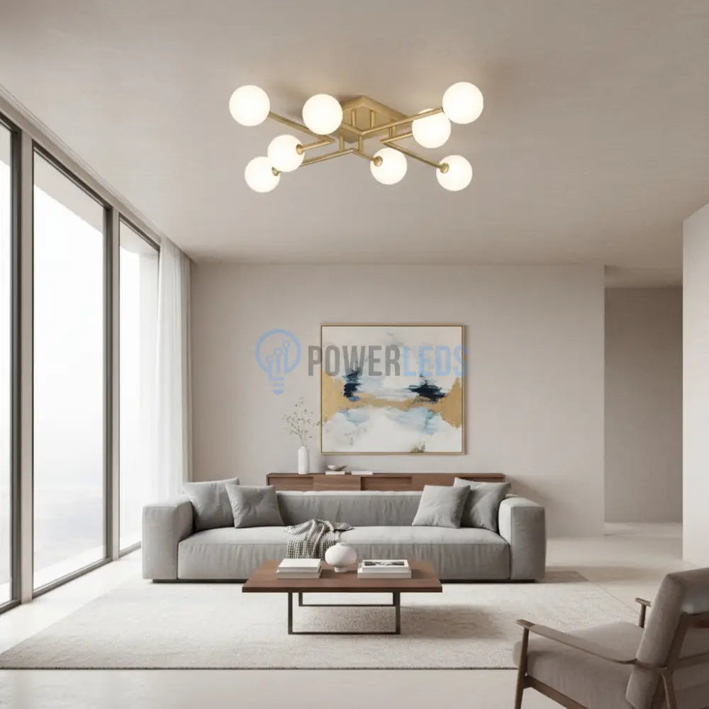 Lustra Maxi STREVA Gold Abajur MAT 8xE27 Chandeliers