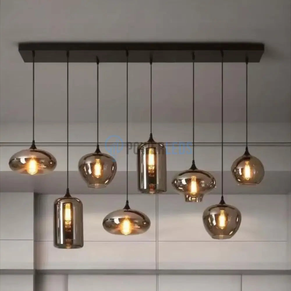 Lustra Maxi VERA Black Abajur Fumuriu 8xE27 Lighting Fixtures