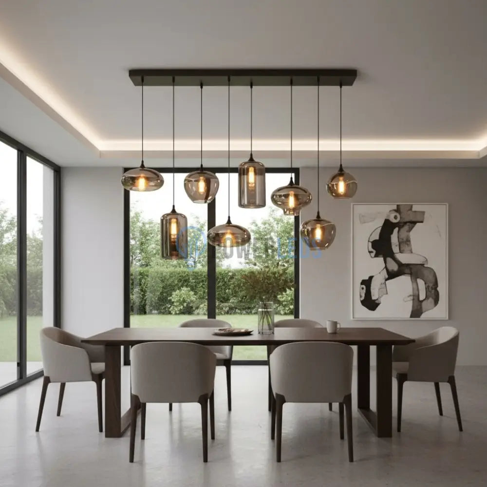 Lustra Maxi VERA Black Abajur Fumuriu 8xE27 Lighting Fixtures