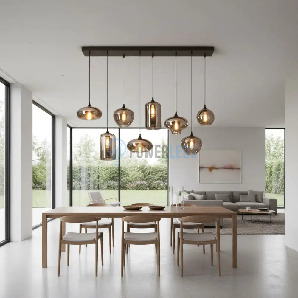 Lustra Maxi VERA Black Abajur Fumuriu 8xE27 Lighting Fixtures