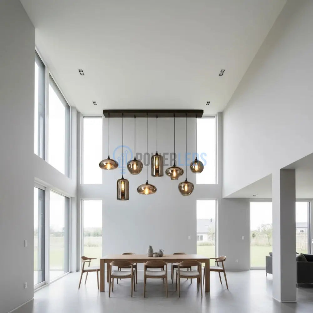 Lustra Maxi VERA Black Abajur Fumuriu 8xE27 Lighting Fixtures