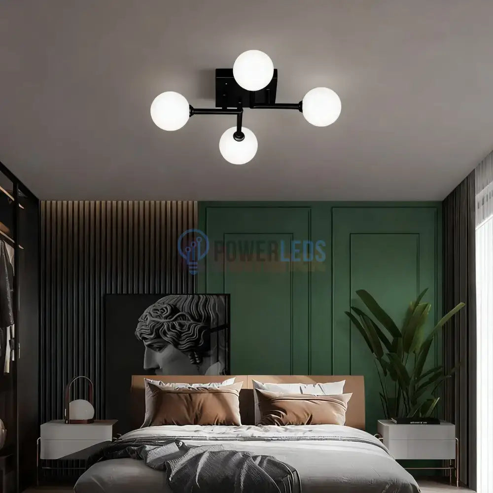 Lustra STREVA Black Abajur MAT 4xE27 Chandeliers