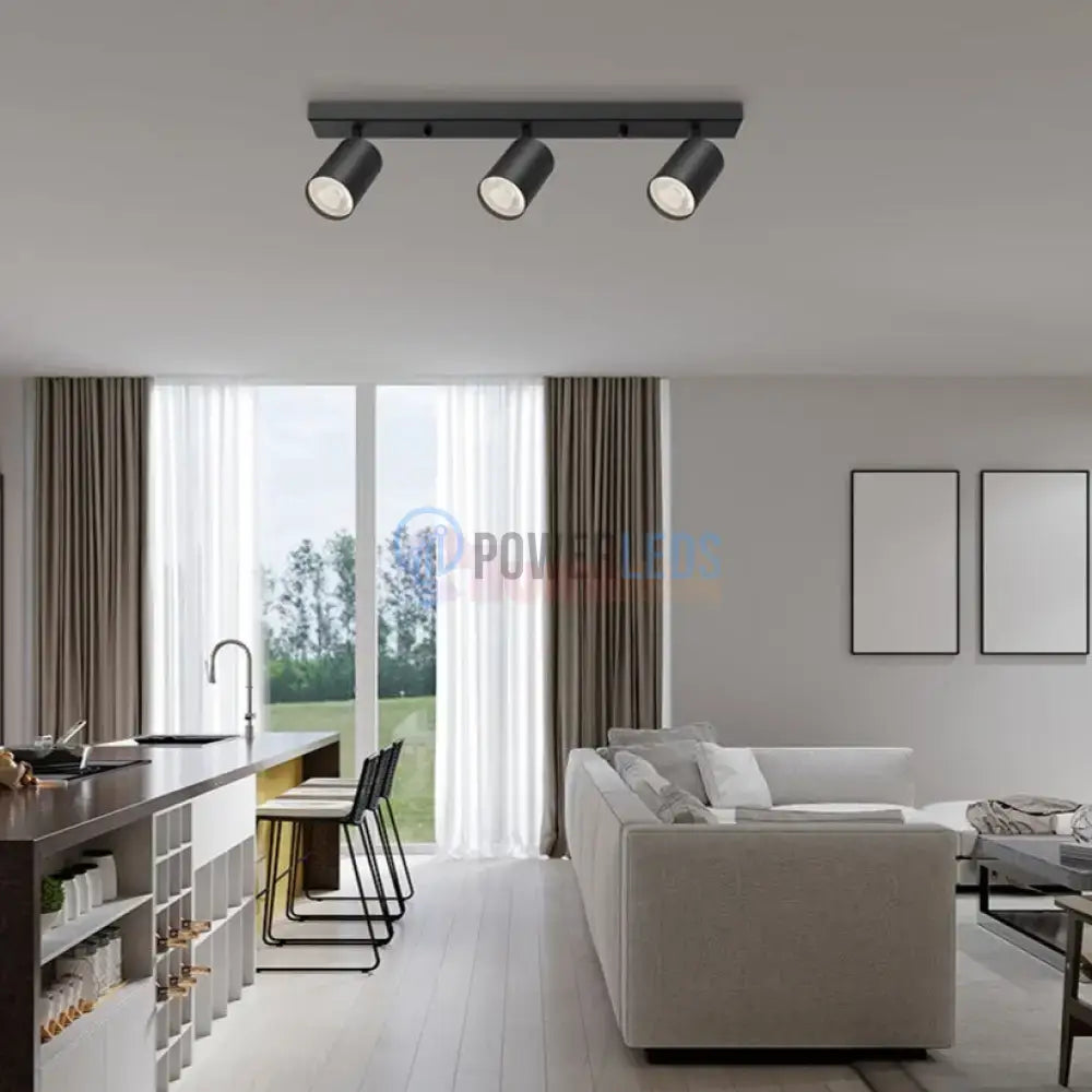 Lustra Neagra Liniara cu 3 Spoturi Reglabile 3xGU10 Lighting Fixtures