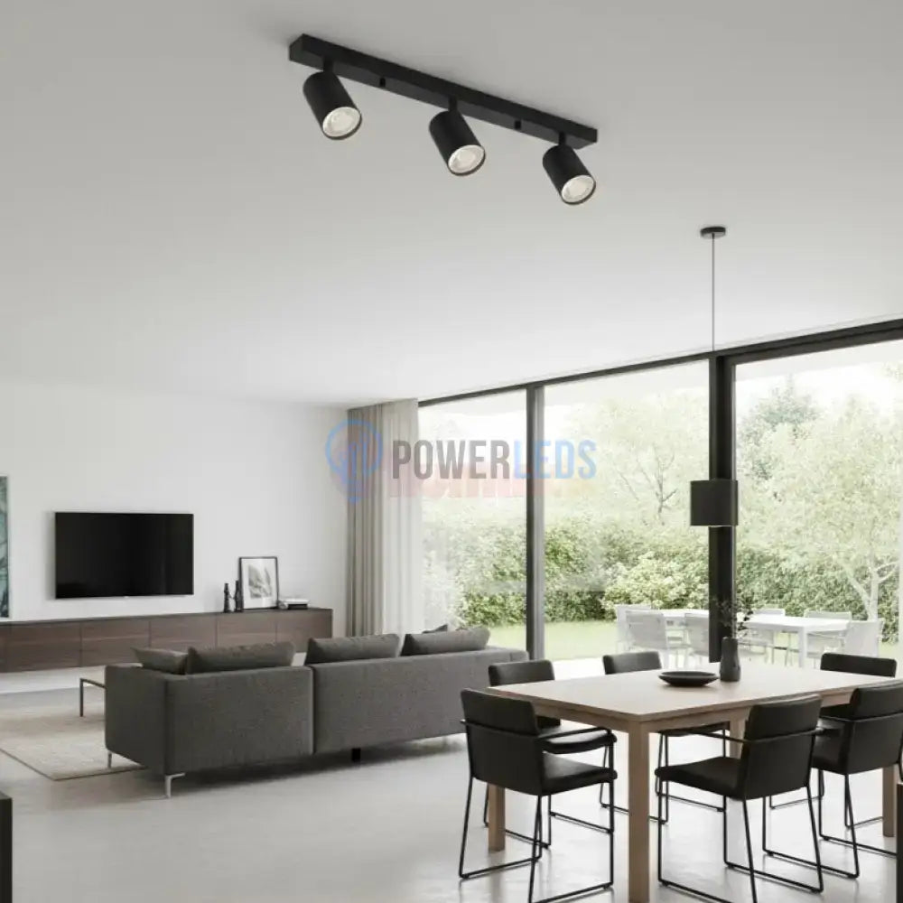 Lustra Neagra Liniara cu 3 Spoturi Reglabile 3xGU10 Lighting Fixtures