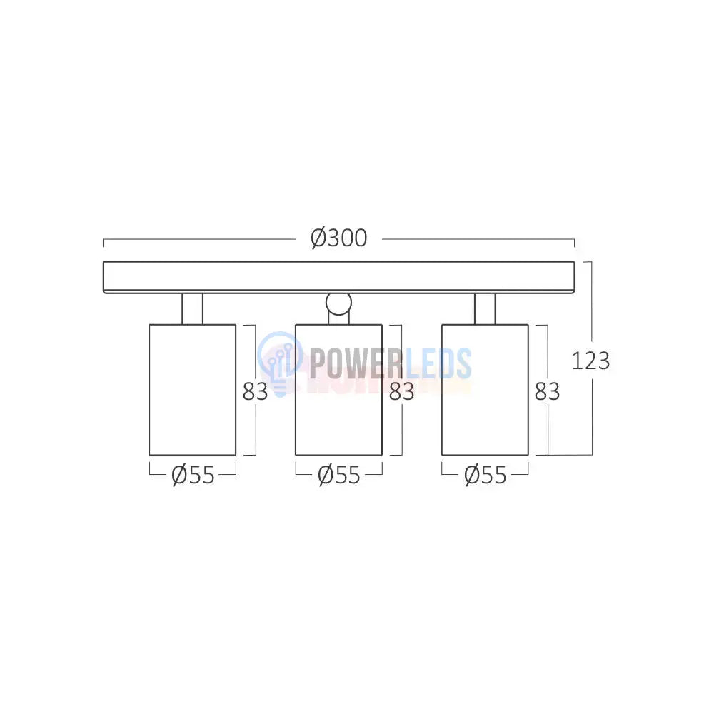 Lustra Negru & Auriu cu 3 Spoturi Reglabile Suport Rotund 3xGU10 Lighting Fixtures